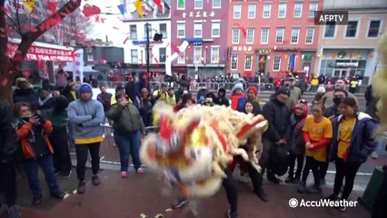 Dragons dance on streets