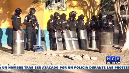 Se reportan Enfrentamientos entre protestantes y Policía Nacional en Cofradía Cortés