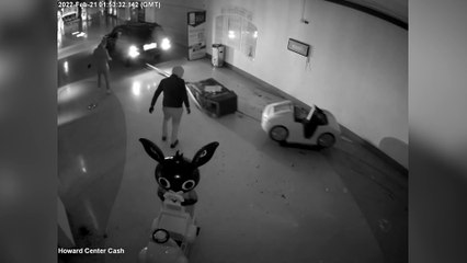 Crooks flee with ATM strapped to car are tracked down by helicopter in ramraid pursuit