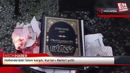 Hollanda'daki İslam karşıtı, Kur'an-ı Kerim'i yırttı