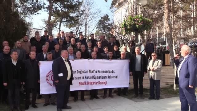 İsveç'te Kur'an-ı Kerim yakılması Bilecik'te protesto edildi