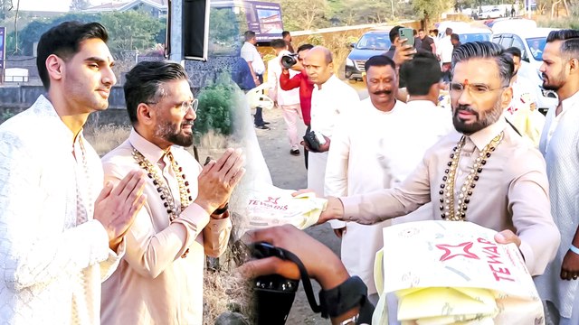 बेटी अथिया की शादी के बाद सुनील शेट्टी ने मीडिया के सामने आकर जाहिर की ख़ुशी और बाटी मिठाईया