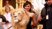 Kylie Jenner wears life-sized lion head during appearance at Paris Fashion Week