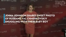 Jenna Johnson Shares Sweet Photo of Husband Val Chmerkovskiy Snuggling with Their Baby Boy