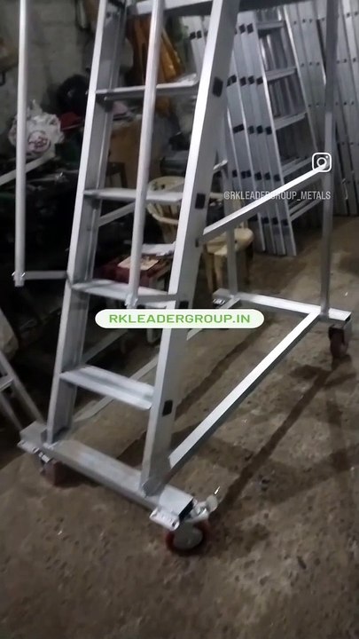 Aluminium ladders trolly ladder heavy duty rkleadergroup