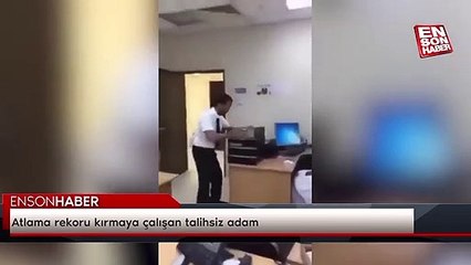 Atlama rekoru kırmaya çalışan talihsiz adam