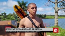 Bombeiros realizam treinamento aquático no Parque da Raposa