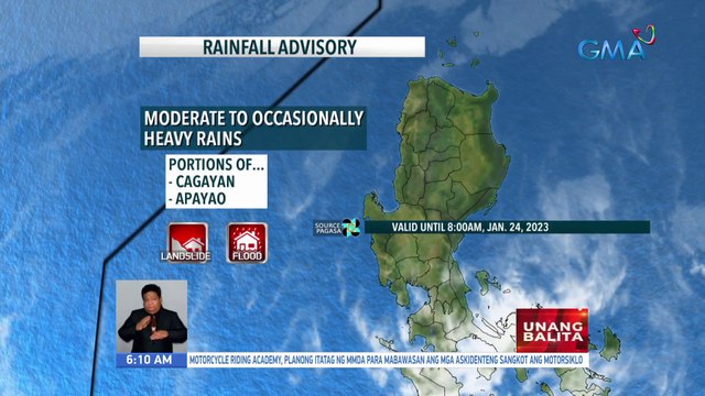 Rainfall advisory dulot ng hanging #Amihan na umiiral sa Luzon at Visayas; LPA, nananatiling mababa ang tsansang maging bagyo - Weather update today as of 6:10 a.m. (January 24, 2023) | UB