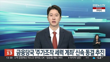 Download Video: 금융당국 '주가조작 세력 계좌' 신속 동결 추진