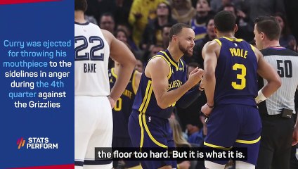 Steph ejected for throwing mouthpiece in Warriors win
