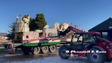Floats come out of storage ahead of the revived Spalding Flower Festival