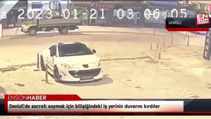 Denizli'de sarrafı soymak için bitişiğindeki iş yerinin duvarını kırdılar