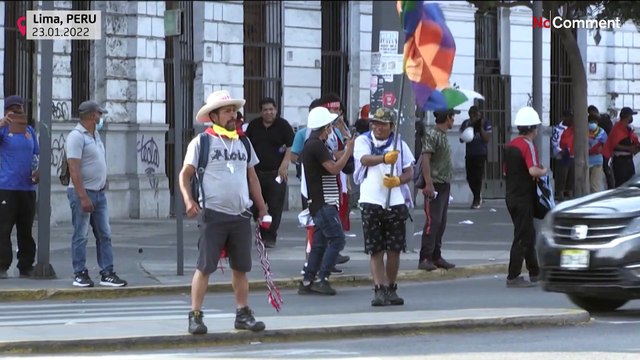 Watch: Riot police in Peru use tear gas to disperse latest protests