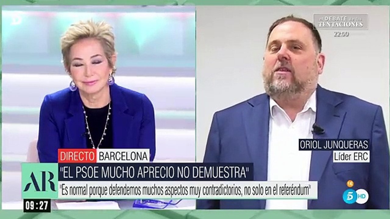Oriol Junqueras contra el PSOE: "Nosotros tenemos 92 años de historia y ni un sólo caso de corrupción, ellos no pueden decir lo mismo"