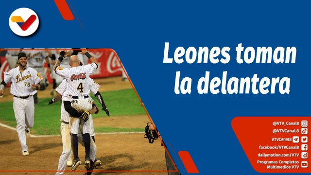 Deportes VTV | Leones del Caracas le ganó 8-6 a Tiburones de La Guaira por el juego 1 de la final de la LVBP