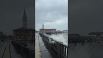 San Francisco woman gets an up-close view of the 'angry sea' from the Embarcadero *Storm Surge*