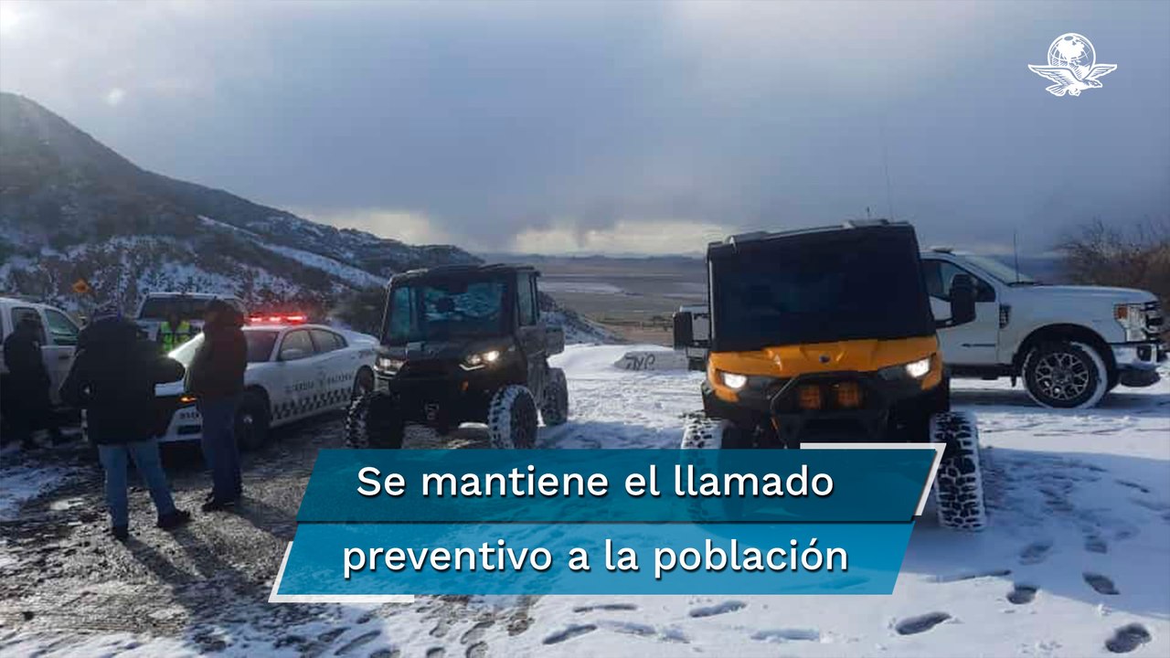 Por tormenta invernal, se registran intensas nevadas en varios municipios de Chihuahua