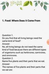 class 6 Q 1,2,3 4,5 with answers !! science chapter 1 Food where does it come from