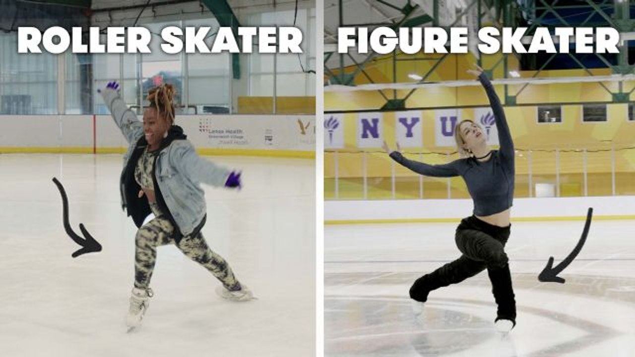 Roller Skaters Try To Keep Up With Figure Skaters