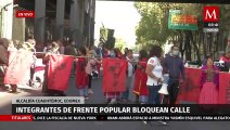 Frente Popular Francisco Villa bloquea San Antonio Abad previo a marcha al Zócalo de CdMx