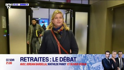 Retraites, le débat: Mathilde Panot arrive dans les locaux de BFMTV