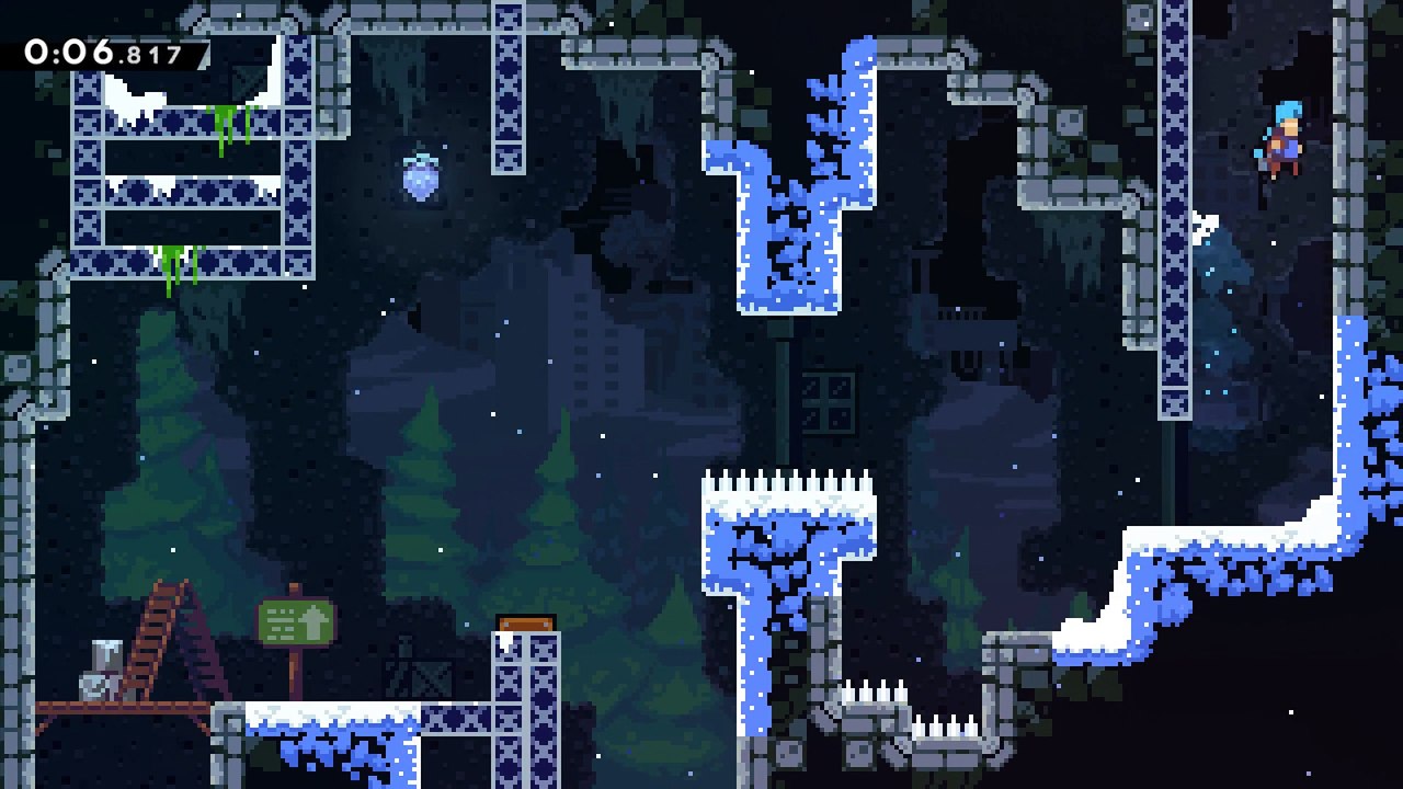 celeste chp 1 in 1-38-685 speedrun gameplay