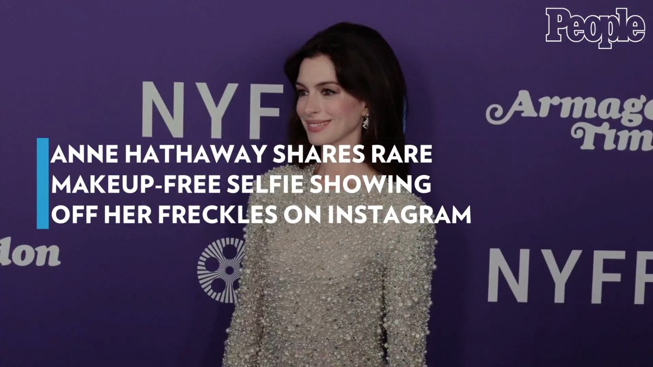Anne Hathaway Shares Rare Makeup-Free Selfie Showing Off Her Freckles on Instagram