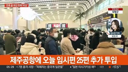 연휴 끝 최강 한파…곳곳 강풍 피해·제주공항 임시편 투입