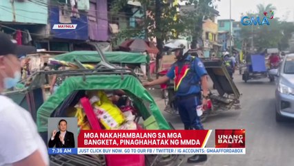 Mga nakahambalang sa mga bangketa, pinaghahatak ng MMDA | UB