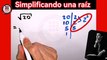 SIMPLIFICANDO La raíz cuadrada de 20. SIMPLIFYING The square root of 20.