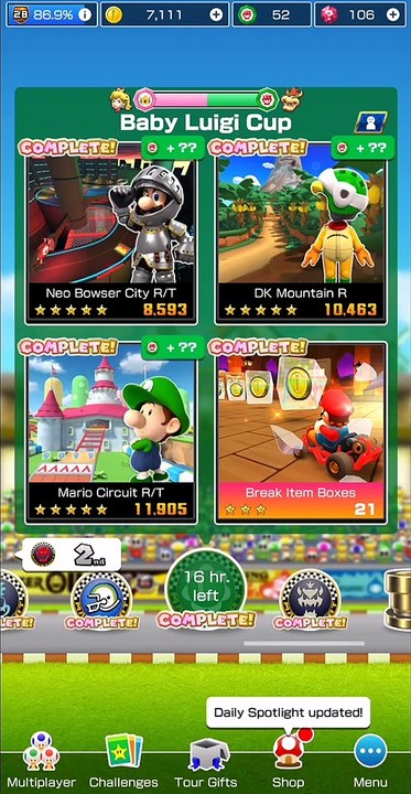 Mario Kart Tour: Peach vs Bowser Tour: Baby Luigi Cup  for  Tokens