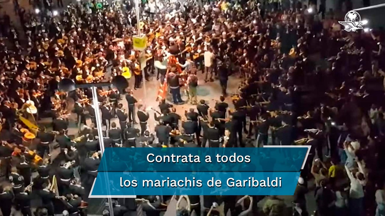 Así se escuchan cientos de mariachis cantando al unísono en Garibaldi el "Cielito lindo"
