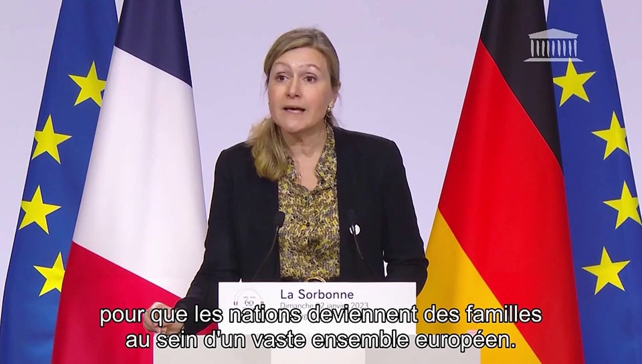60ème anniversaire de la signature du Traité de l’Élysée - Discours de Yaël Braun-Pivet à la Sorbonne - Dimanche 22 janvier 2023