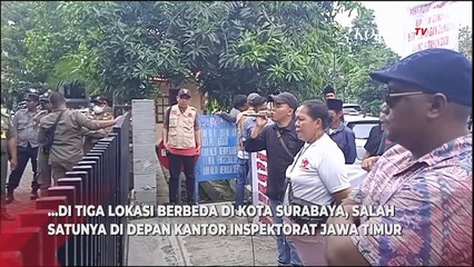Puluhan LSM PKN Demo Terkait Dugaan Korupsi di Dinas Pendidikan Jawa Timur