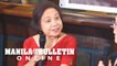 Sen. Cynthia Villar answers questions from the media during “Kapehan sa Manila Bay”