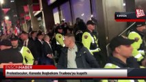 Protestocular, Kanada Başbakanı Trudeau'yu kuşattı