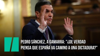 Pedro Sánchez, a Gamarra: "¿De verdad piensa que España va camino a una dictadura?"