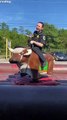 Ex-Police Officer Rides Mechanical Bull