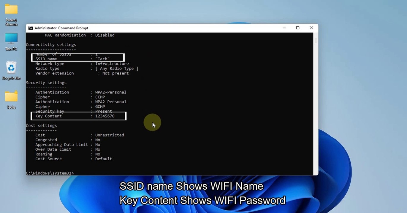 Show Wi-Fi Password | How to Find your WiFi Password Windows 11/10/8 Using Command Prompt