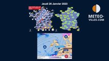 prévisions météo villes du mercredi 25 janvier 2023