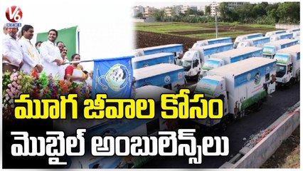 AP CM YS Jagan Flags Off 165 Veterinary Ambulances _ Amaravathi   | V6 News (2)
