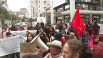 Decenas de manifestantes se reúnen en la embajada peruana de Quito en solidaridad con las protestas de Perú