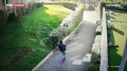 Apartmandan çıkmaya çalışan kediyi defalarca tekmeledi