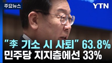 "이재명 기소 시 당 대표 사퇴 63.8%"...민주 지지층 33.4% / YTN