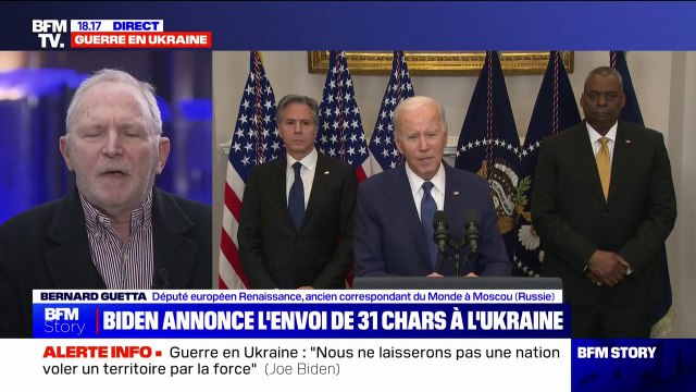 Bernard Guetta, député européen Renaissance, sur l'envoi de chars à l'Ukraine: Il ne s'agit pas de lancer une offensive contre la Russie, mais une contre-offensive contre l'occupation