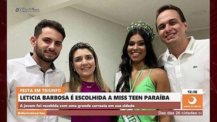 Vencedora do concurso Miss Teen Paraíba é recebida com festa e carreata na cidade de Triunfo