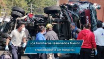 Camión de bomberos vuelca en Magdalena Contreras y deja 3 lesionados