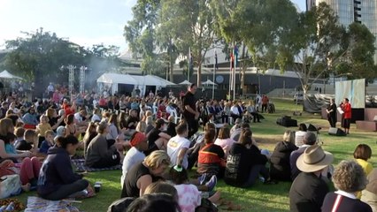 Australia Day smoking ceremony from Elder Park