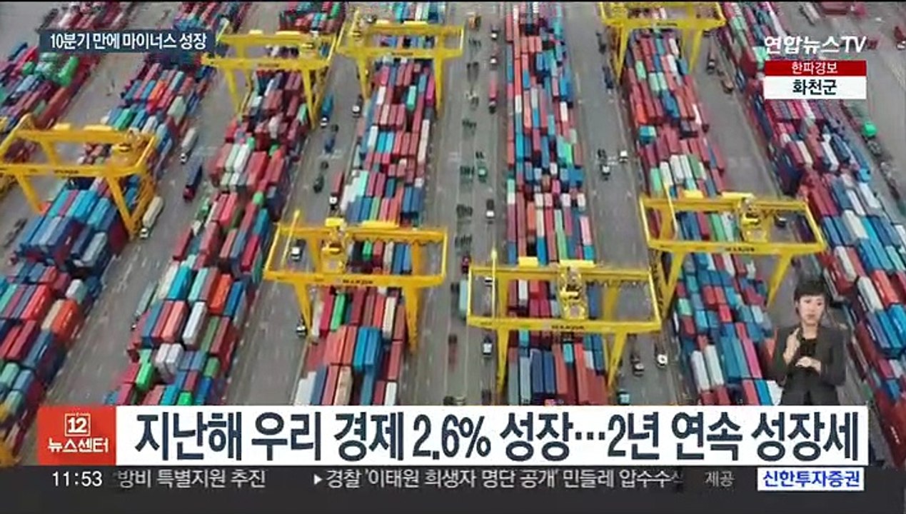 지난해 한국 경제 2.6% 성장…4분기는 역성장