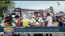 Organizaciones sociales de Colombia realizan un paro para exigir el desmonte del paramilitarismo